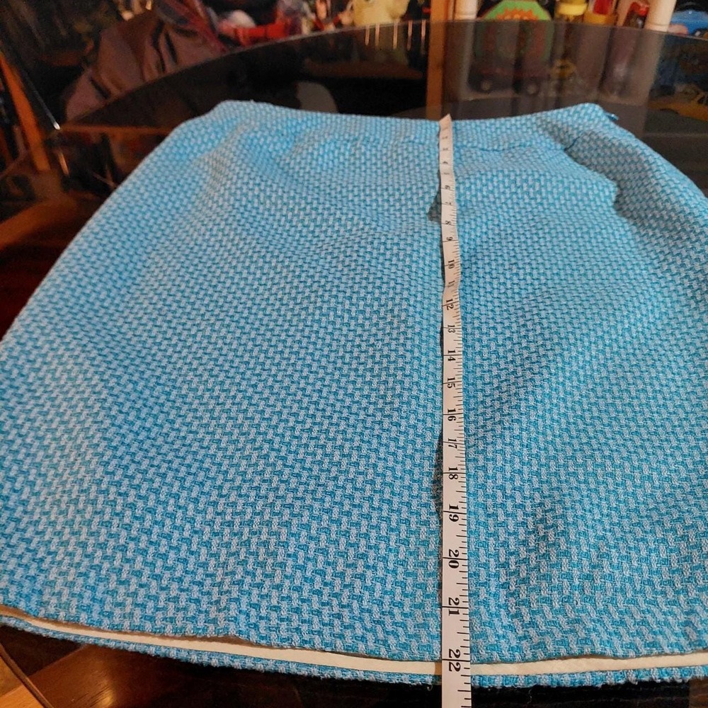 Bob Mackie Studio Vintage Blue Midi Pencil Skirt 12P Textured 90s - Picture 5 of 5